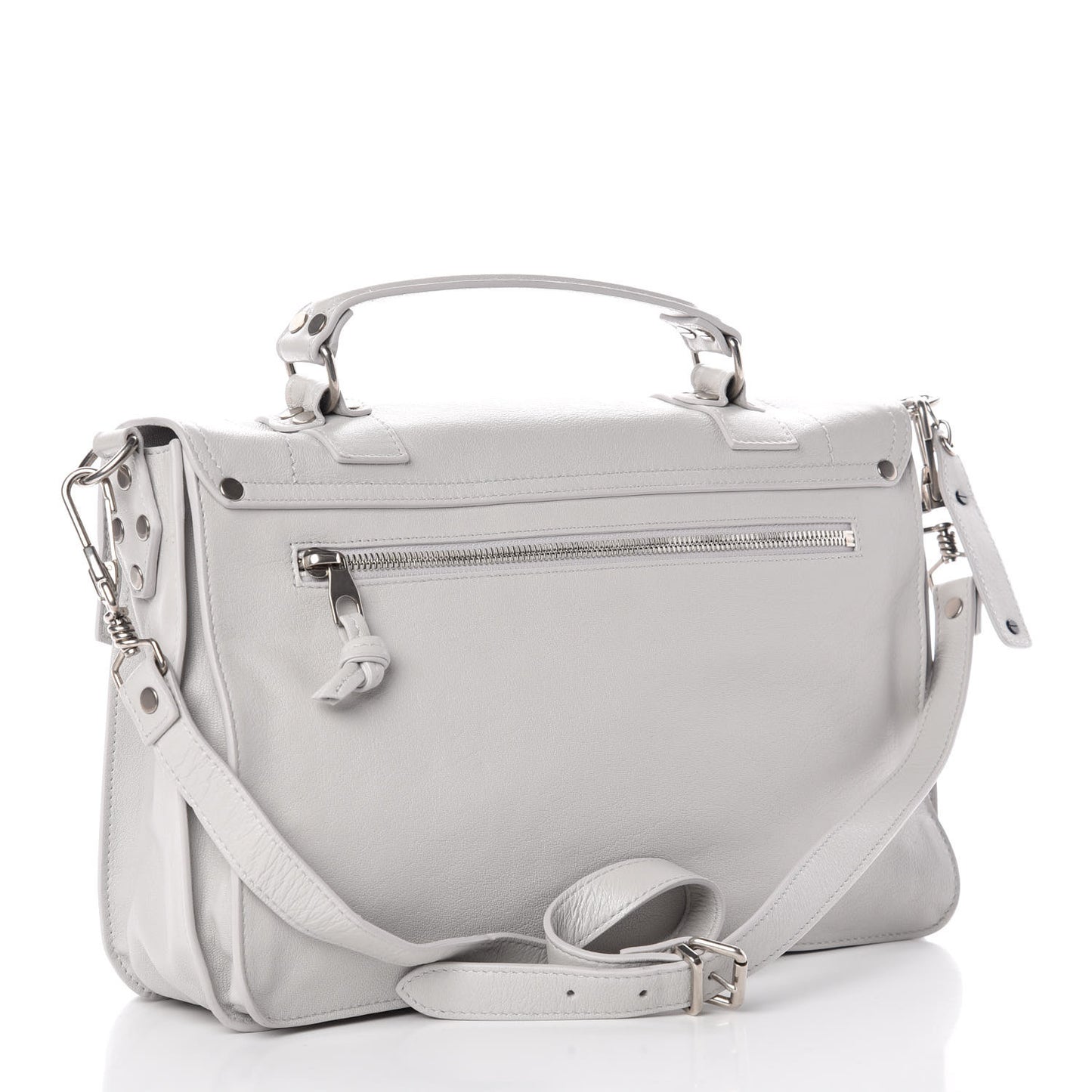 Lambskin Medium PS1 Satchel Pale Steel