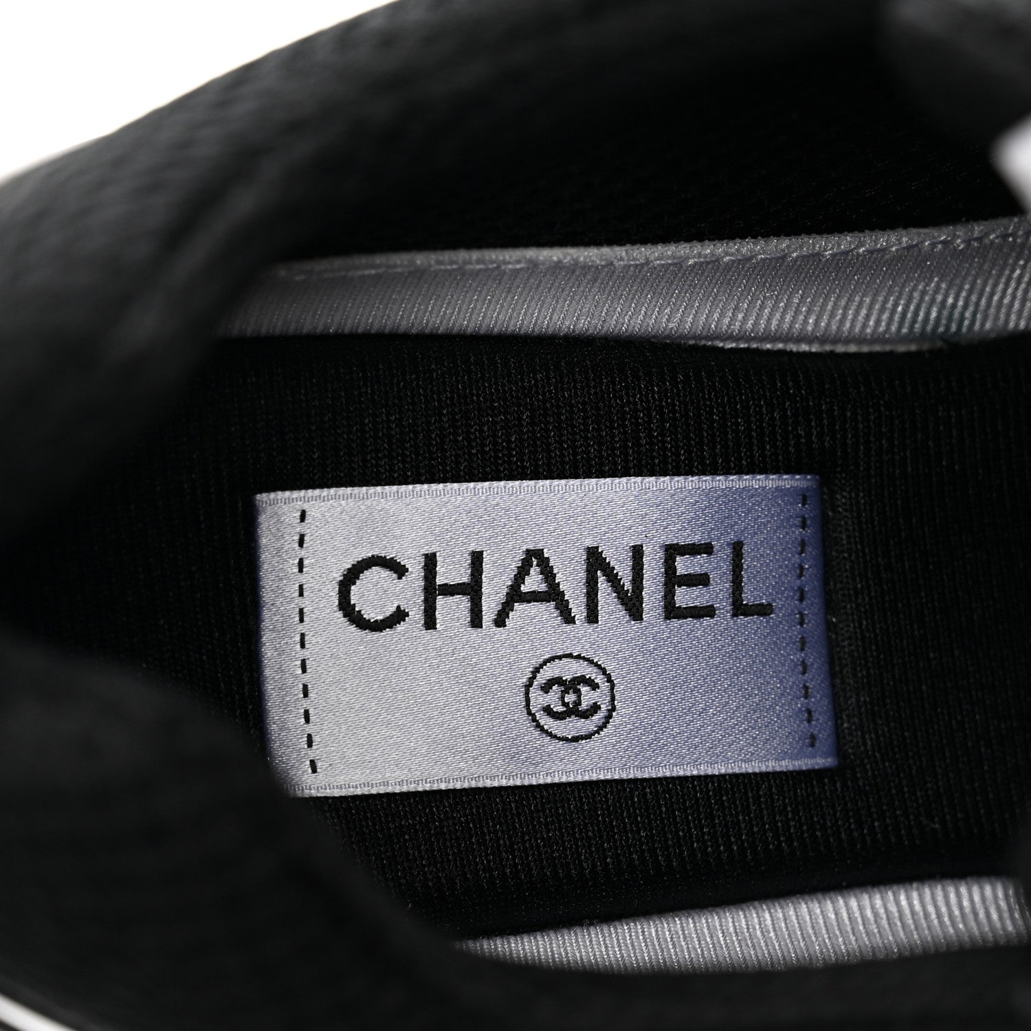 Chanel Fabric Laminated Calfskin Stretch CC Womens Sneakers 41 Black 7 of 9
