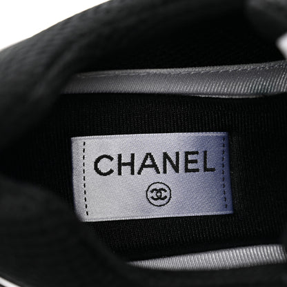 Chanel Fabric Laminated Calfskin Stretch CC Womens Sneakers 41 Black 7 of 9