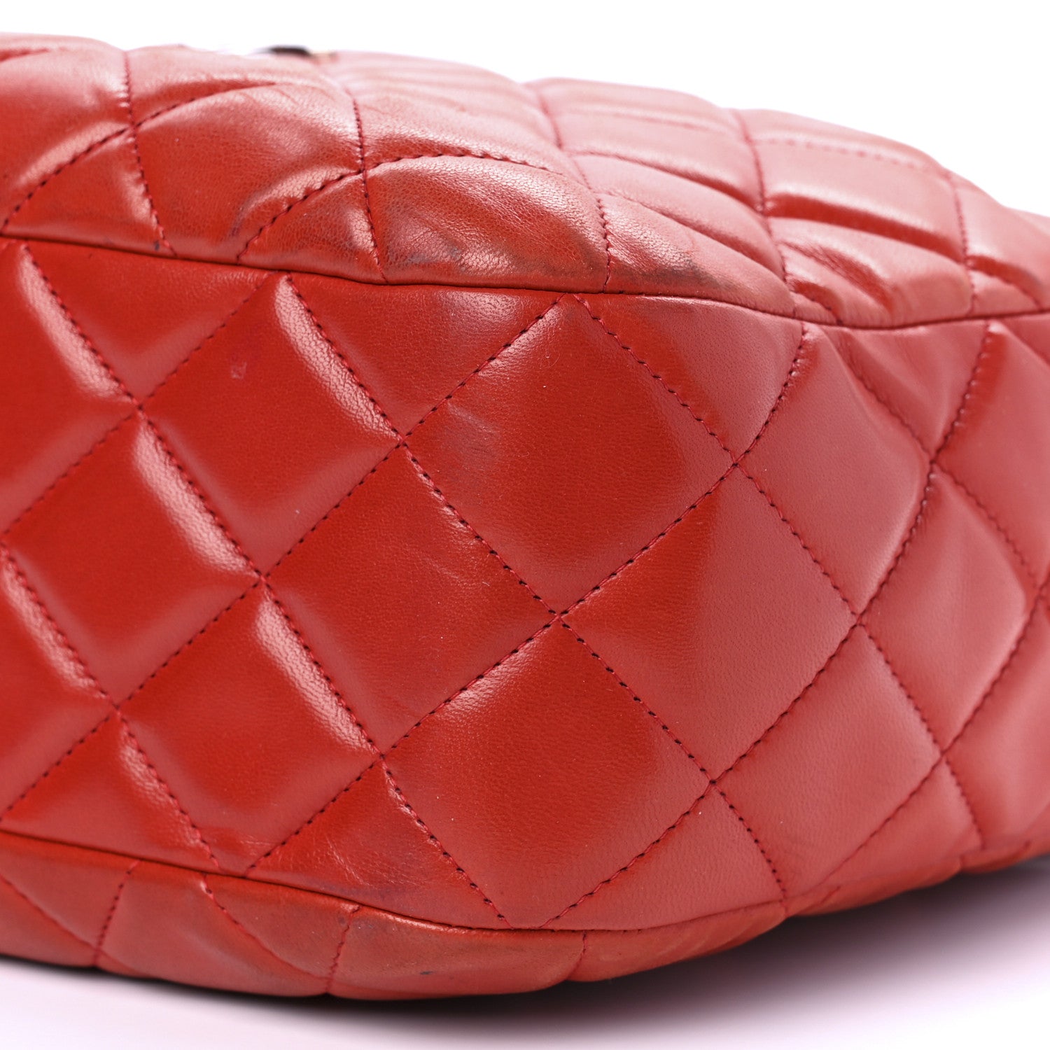 Chanel Lambskin Quilted Camera Case Red 9 of 9