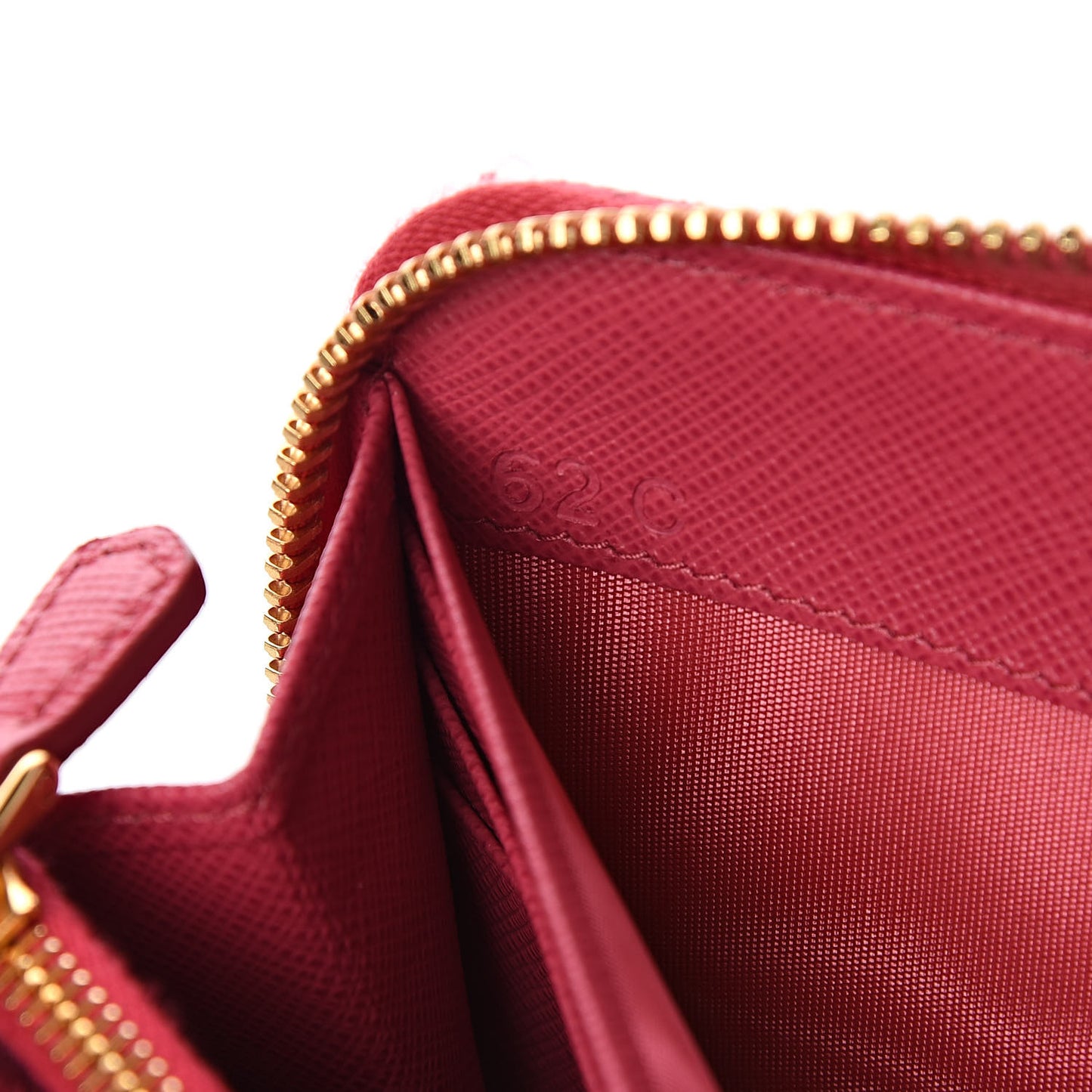 Saffiano Metal Zip Around Wallet Peonia