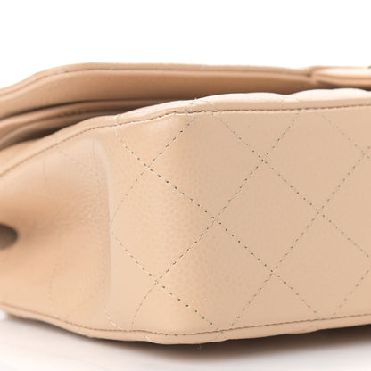 Chanel Caviar Quilted Medium Double Flap Beige 8 of 11