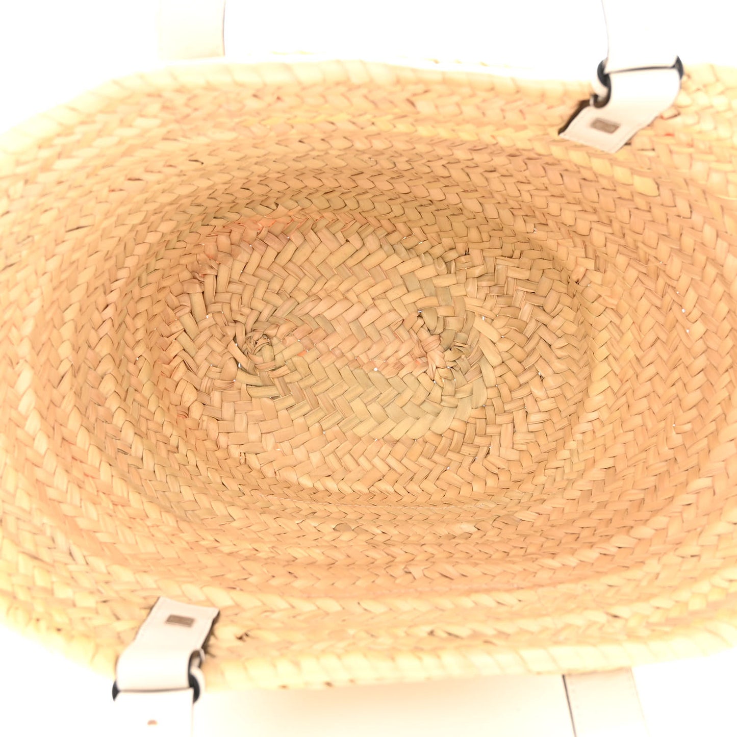 Raffia Small Basket Tote Bag Natural White