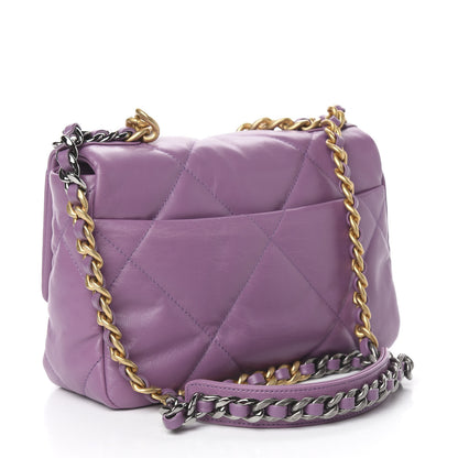 Chanel Goatskin Quilted Medium 19 Flap Violet Purple 3 of 12