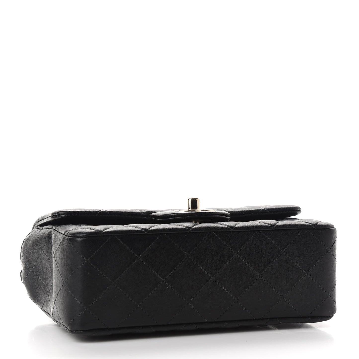 Lambskin Quilted Mini Rectangular Flap Black