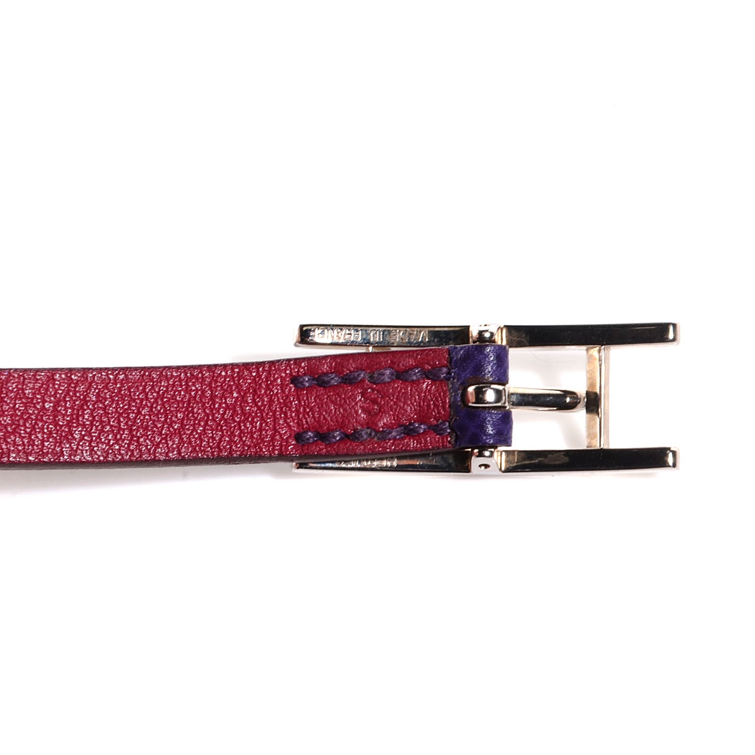 Hermes Epsom Swift Behapi Double Tour Reversible Bracelet Iris Rubis Small 8 of 8