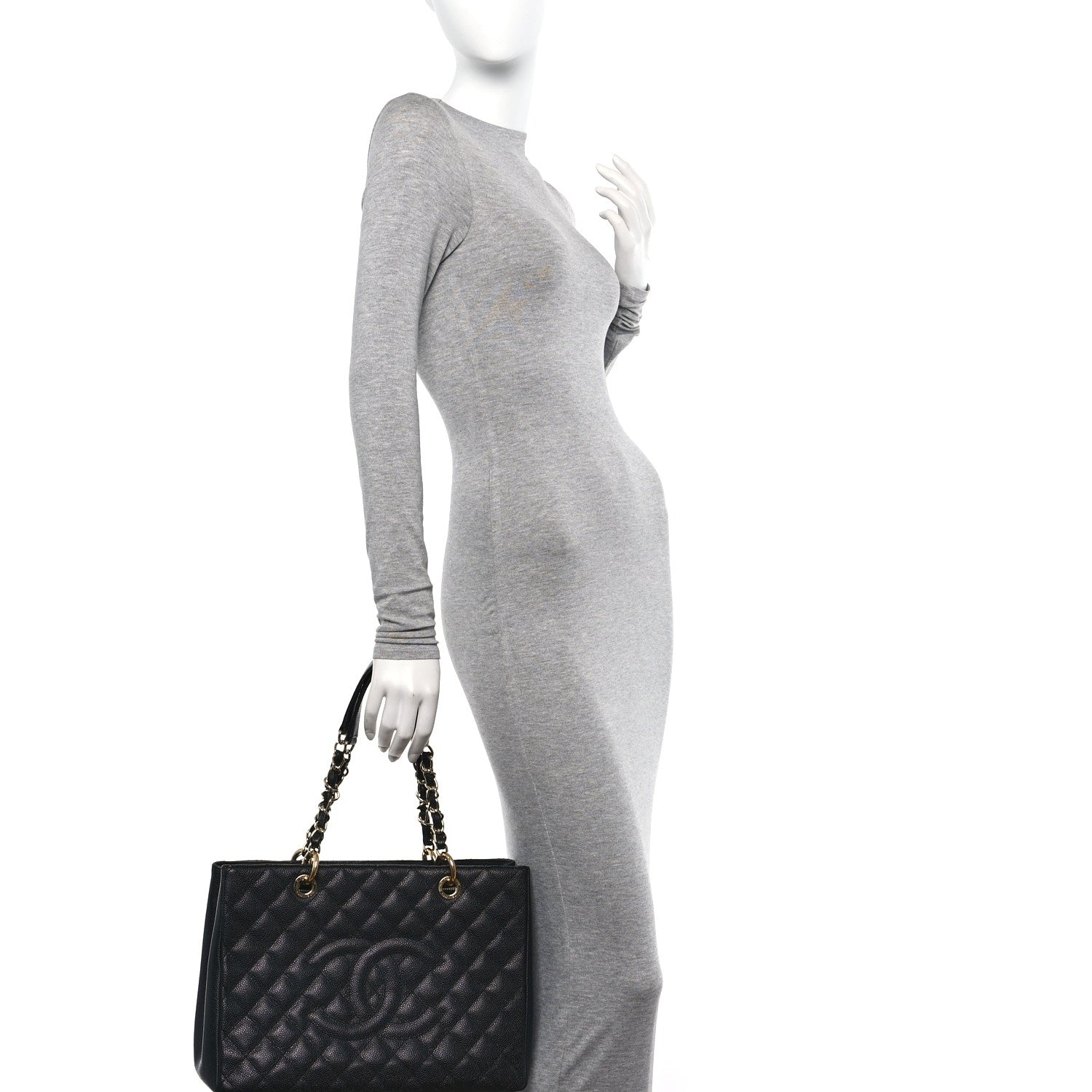 Chanel Caviar Quilted Grand Shopping Tote GST Black 2 of 11