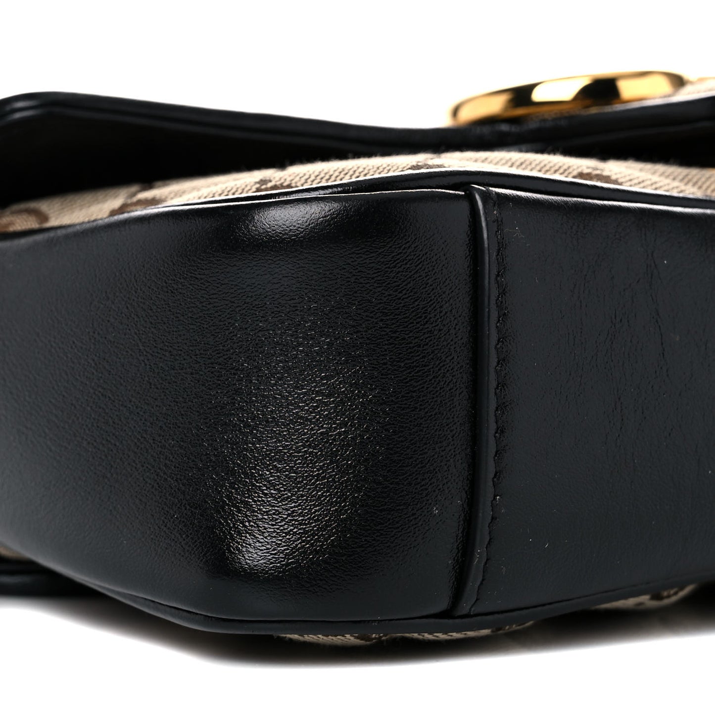 Monogram Matelasse Diagonal Mini GG Marmont Shoulder Bag Beige Black