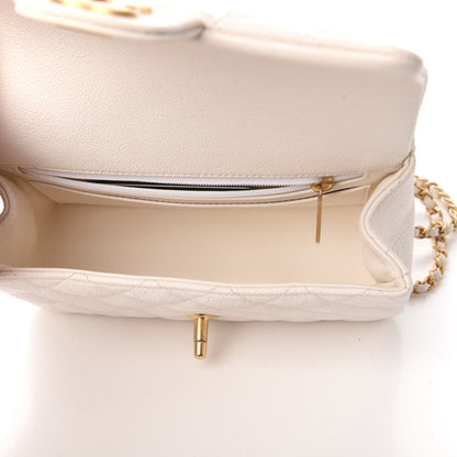 Chanel Caviar Quilted Mini Top Handle Rectangular Flap White 5 of 10