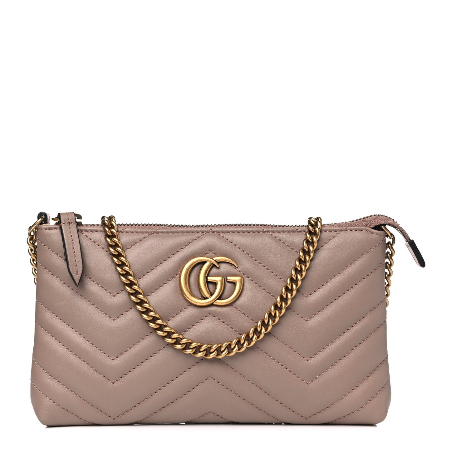 Calfskin Matelasse Mini GG Marmont Chain Bag Porcelain Rose