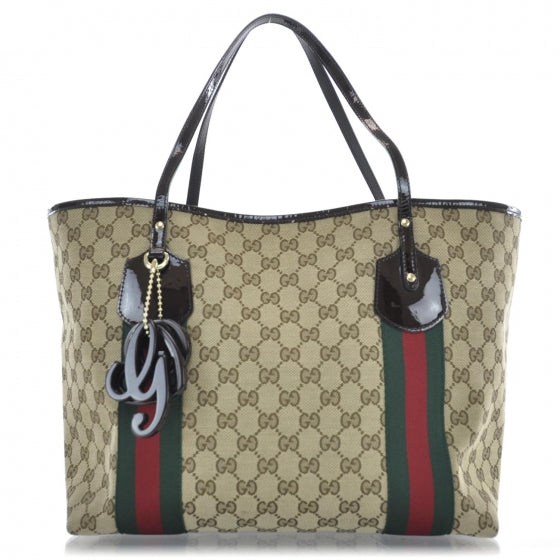 Gucci Monogram Web Large Jolie Tote Brown 1 of 9