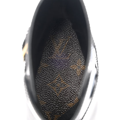 Louis Vuitton Patent Calfskin Monogram Flat Ankle Boots 37 Black 7 of 10