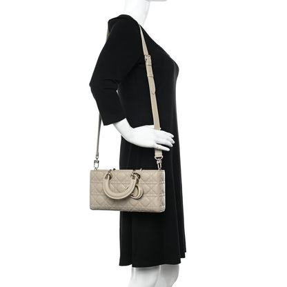 Christian Dior Lambskin Cannage Medium Lady D-Joy Sand 2 of 9