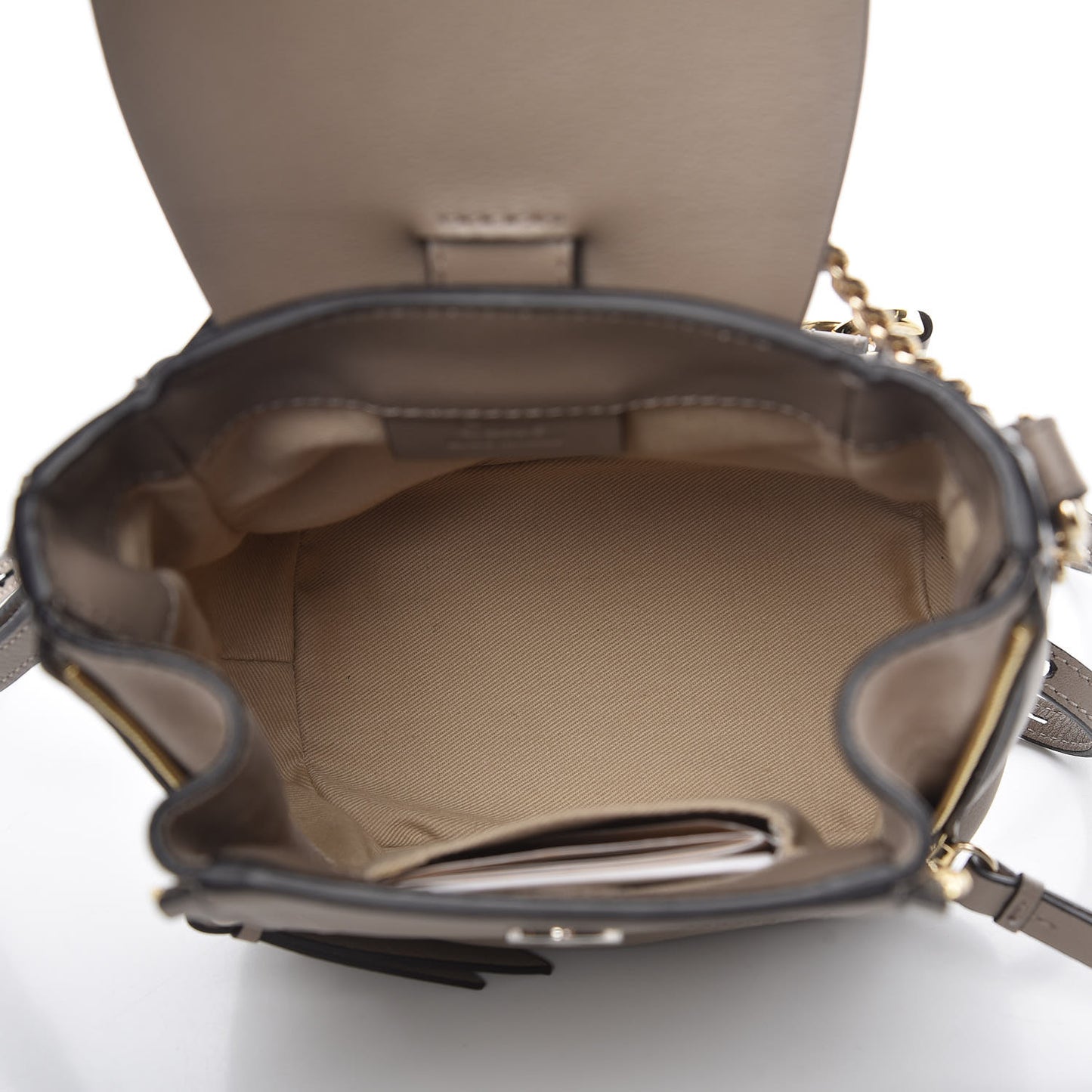 Suede Calfskin Mini Faye Backpack Motty Grey