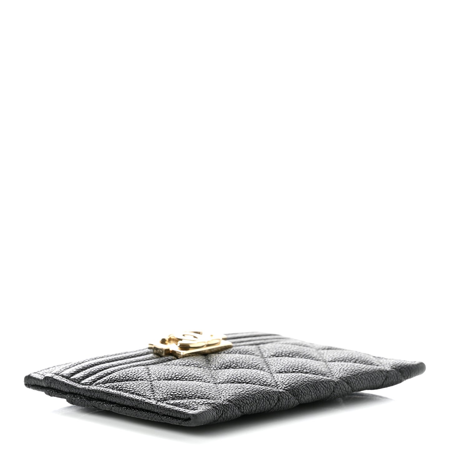 Caviar Quilted Boy Card Holder Black