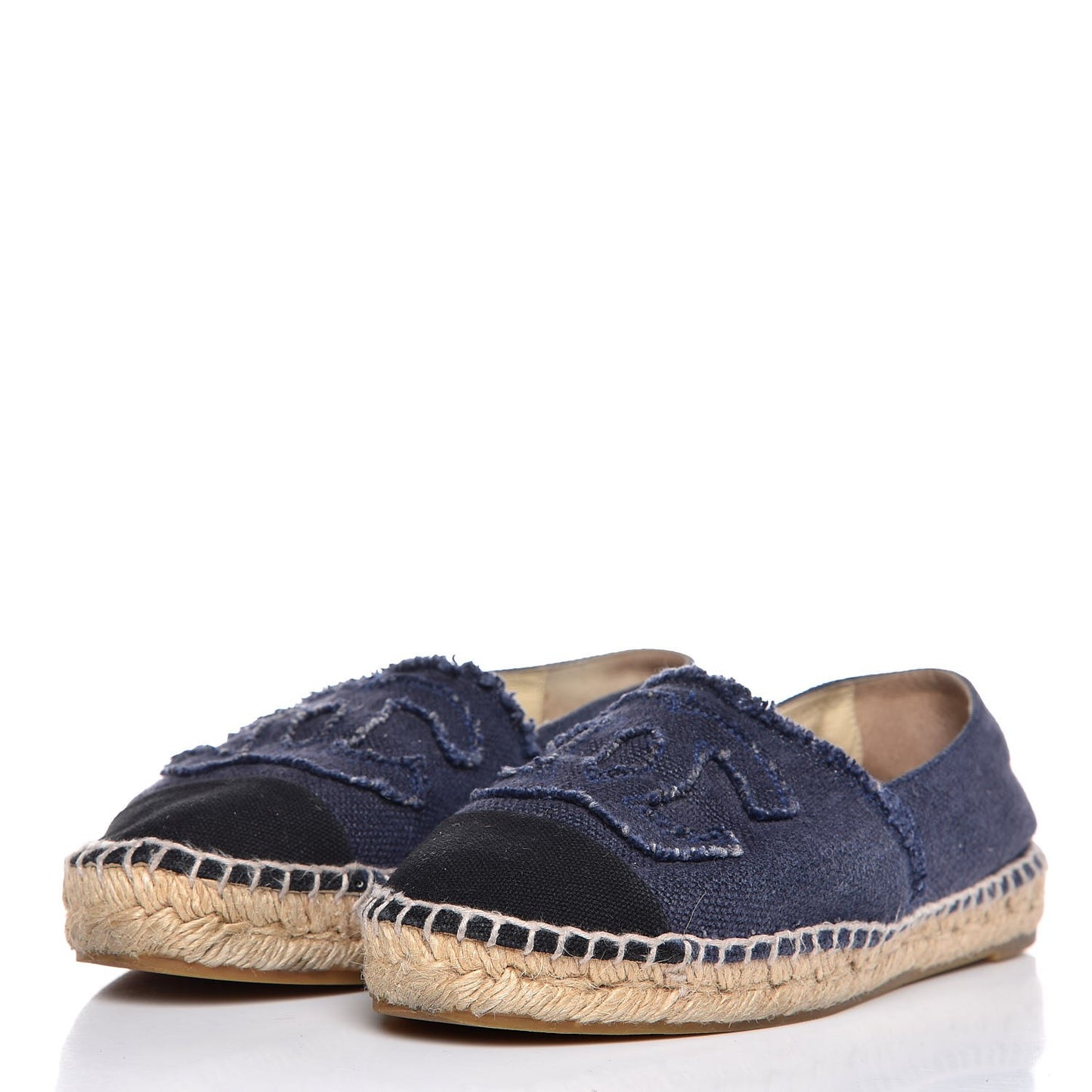 Linen CC Espadrilles 36 Blue Black