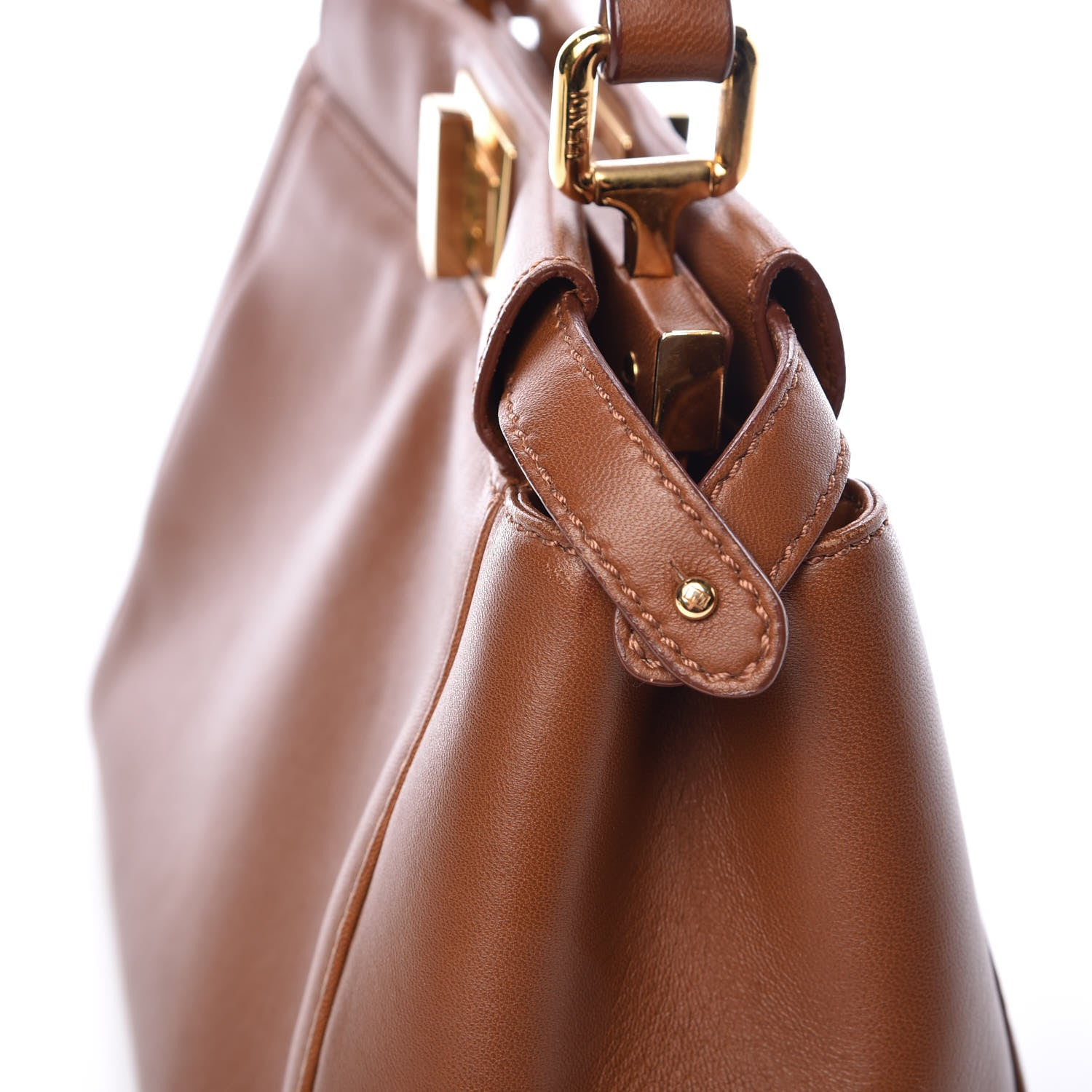 Fendi Nappa Mini Peekaboo Iconic Satchel Corteccia 15 of 15