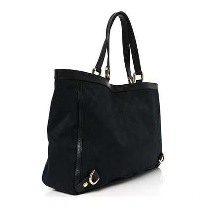 Gucci Monogram Large Abbey Tote Navy Black 2 of 9