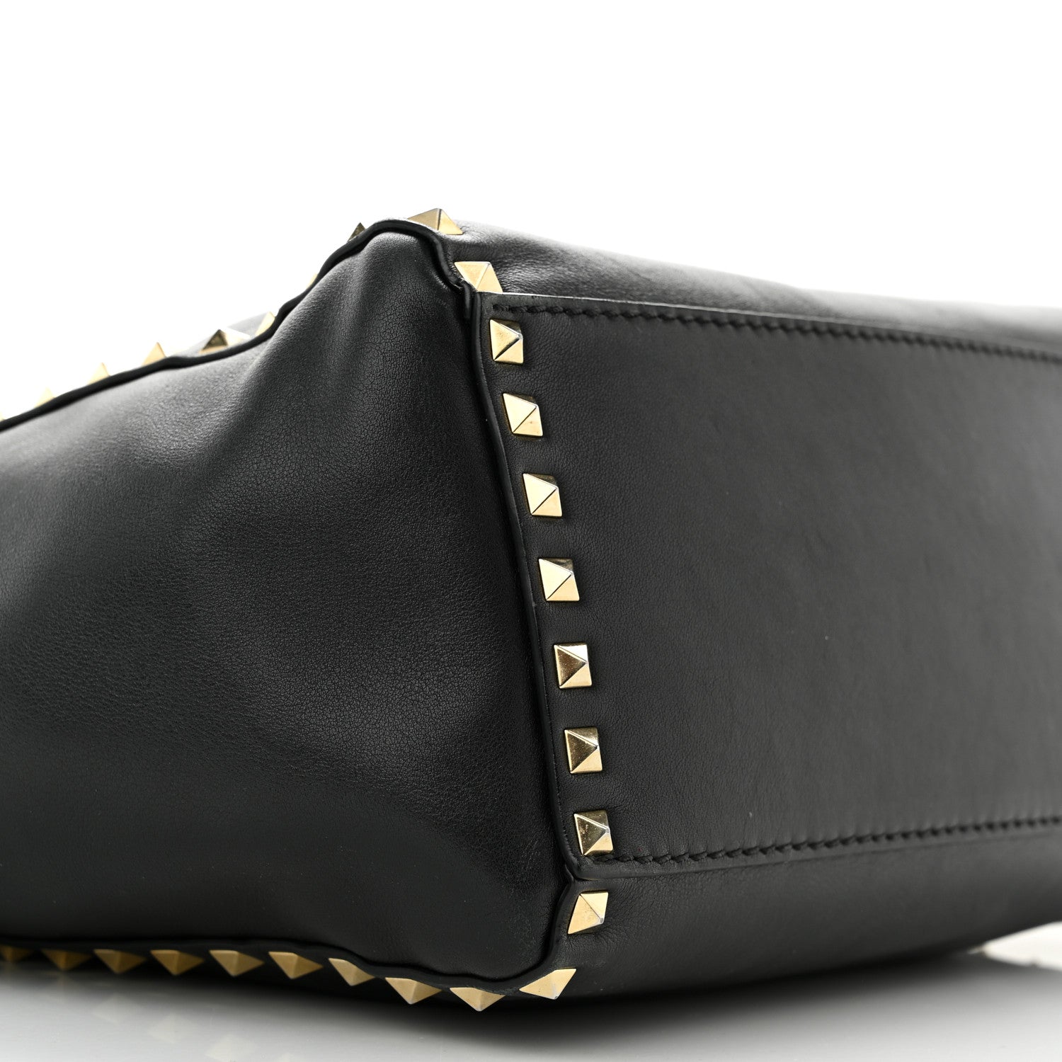 Valentino Garavani Vitello Rockstud Double Handle Tote Black 9 of 14