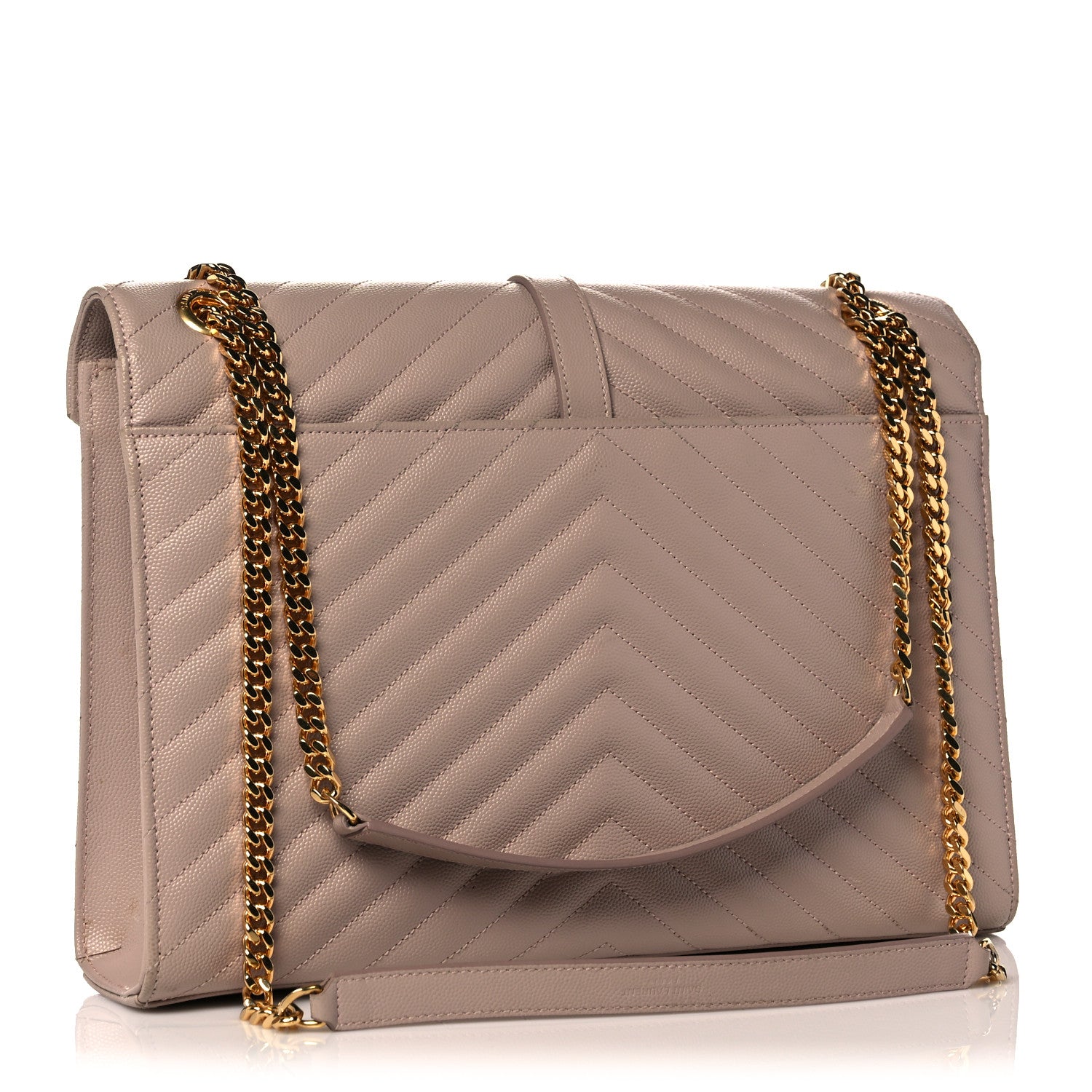 Saint Laurent Grain De Poudre Matelasse Chevron Large Monogram Satchel Nude Powder 2 of 9