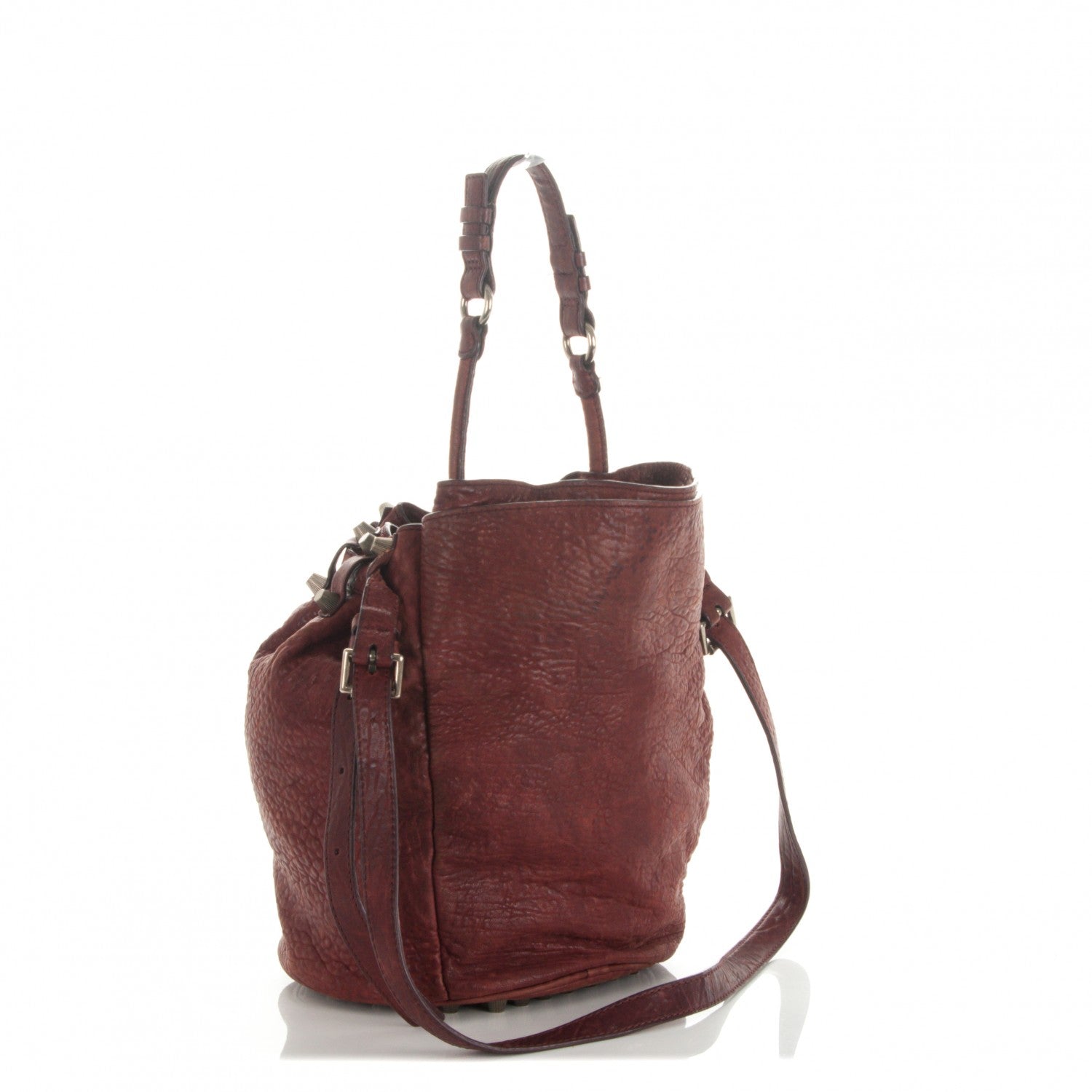 Alexander Wang Pebbled Lambskin Diego Bucket Brick Silver Hardware 3 of 6