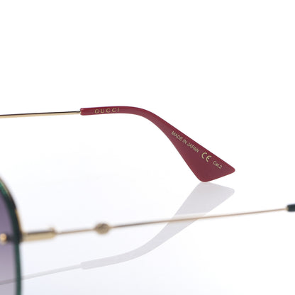 Gucci Metal Glitter Aviator Sunglasses G0227S Blue Gold 6 of 6
