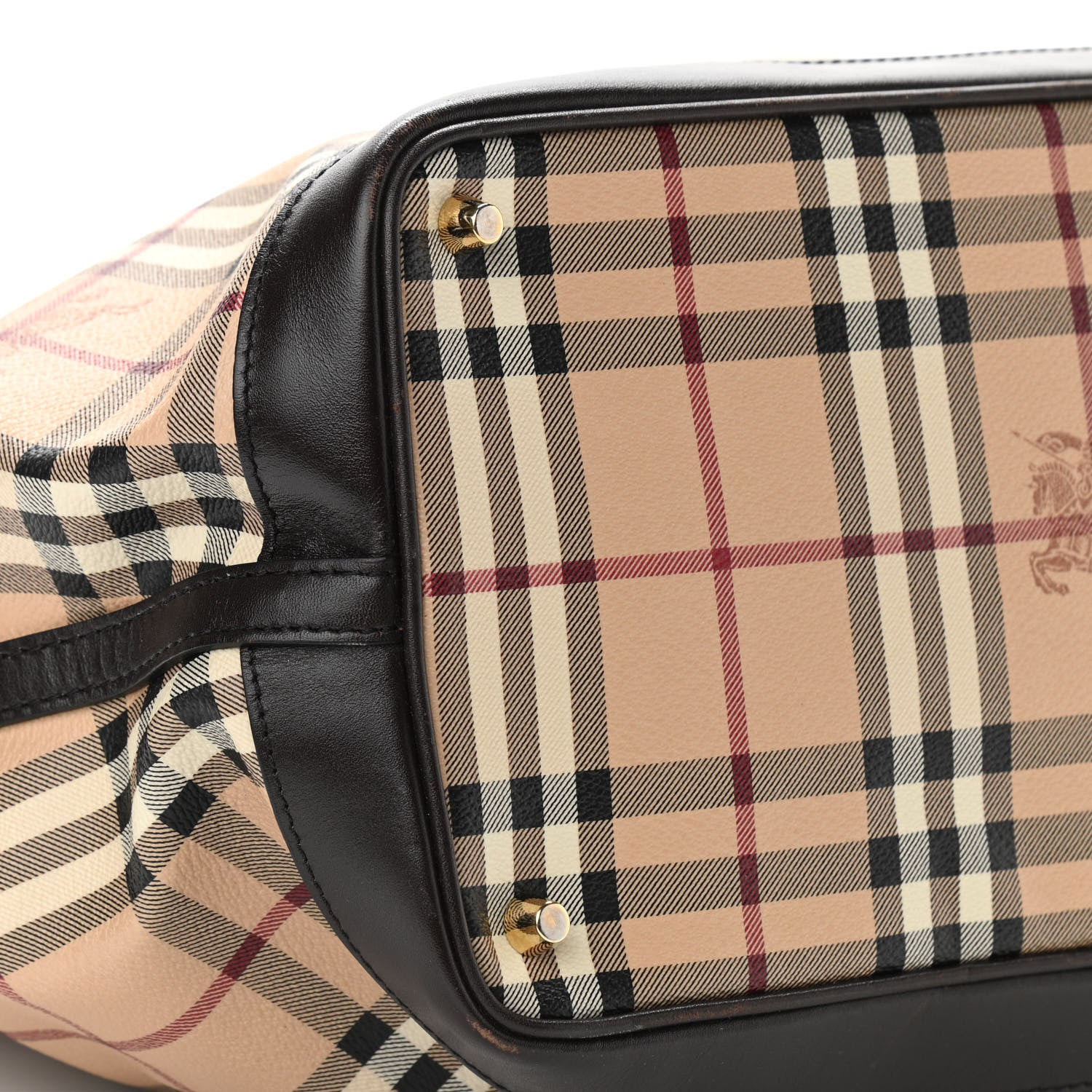 Burberry Haymarket Check Medium Golderton Tote Chocolate 8 of 9