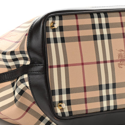 Burberry Haymarket Check Medium Golderton Tote Chocolate 8 of 9