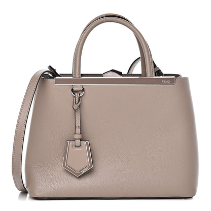 Fendi Vitello Dolce Century Petite 2Jours Tote Tortora Carbone 1 of 11