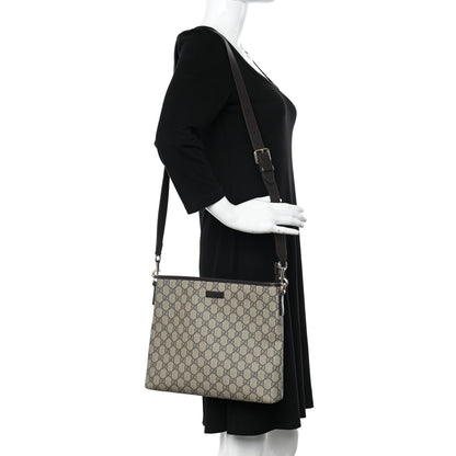 Gucci GG Plus Monogram Medium Flat Messenger Bag Dark Brown 2 of 11