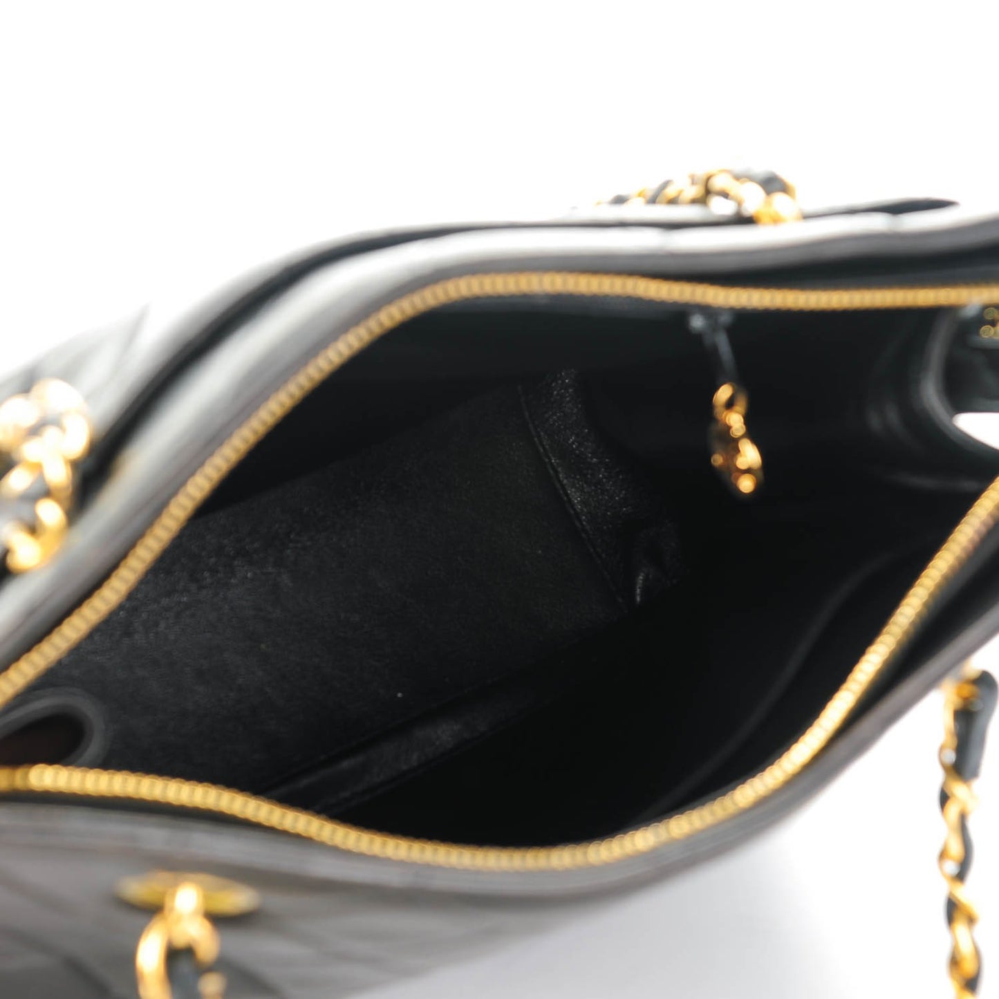 Lambskin Quilted Shoulder Bag Black