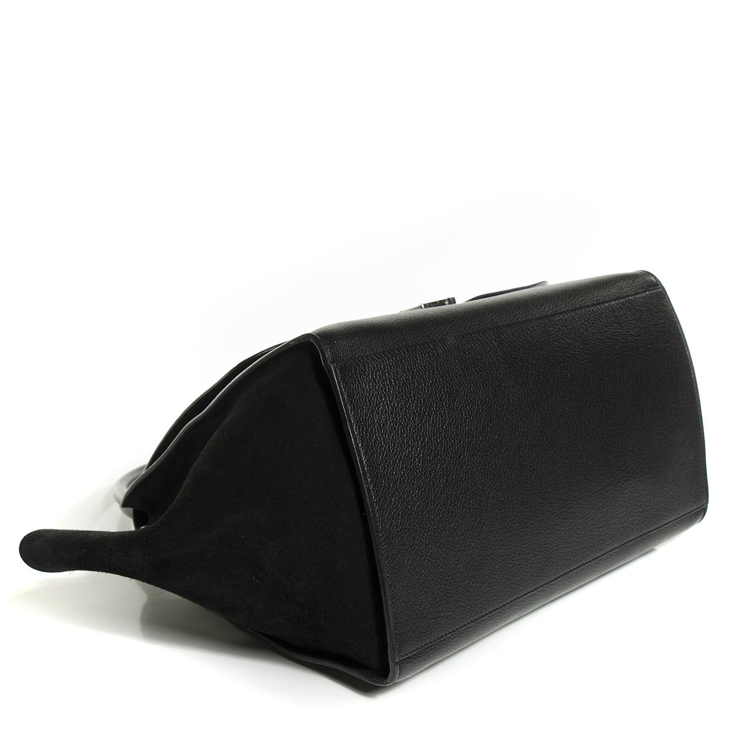 Celine Drummed Calfskin Suede Large Trapeze Black 4 of 9