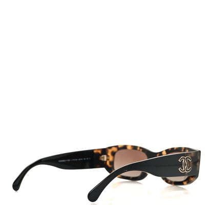 Chanel Acetate Polarized Rectangle Sunglasses 5525 Havana 4 of 8