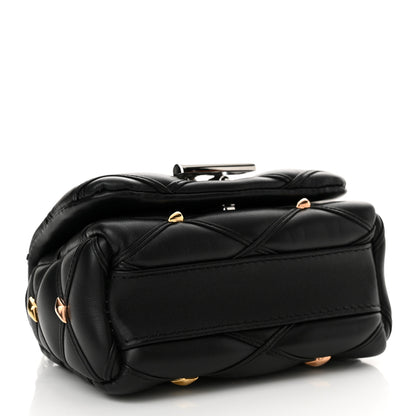 Louis Vuitton Lambskin Malletage Studs Pico GO-14 Black 4 of 9