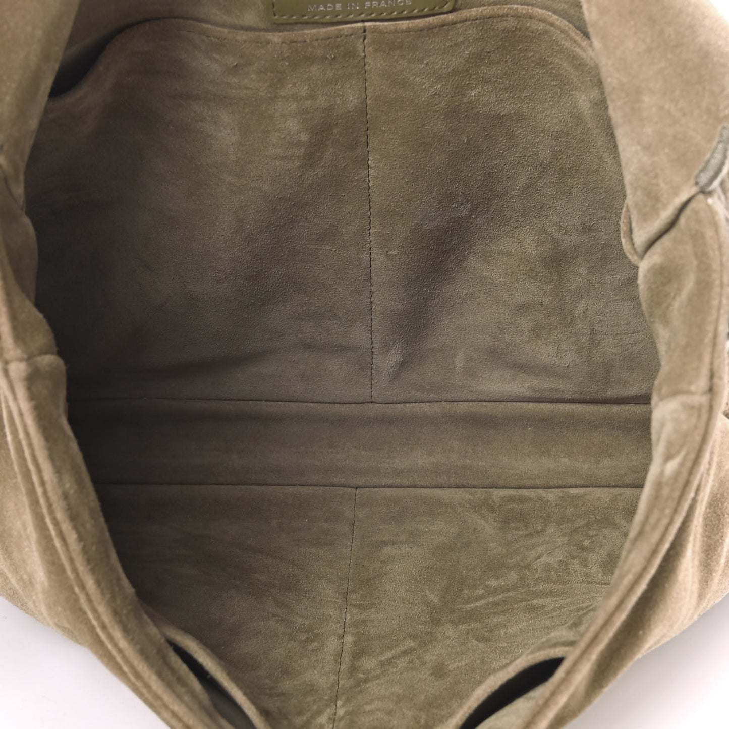 Suede Embroidered Flap Khaki
