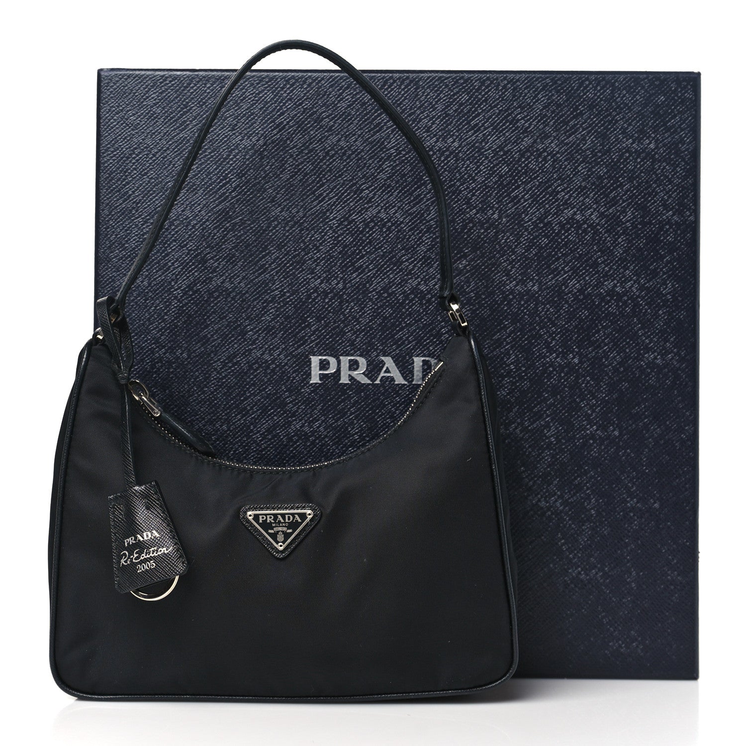 Prada Tessuto Nylon Saffiano Mini Re-Edition 2005 Bag Black 12 of 12
