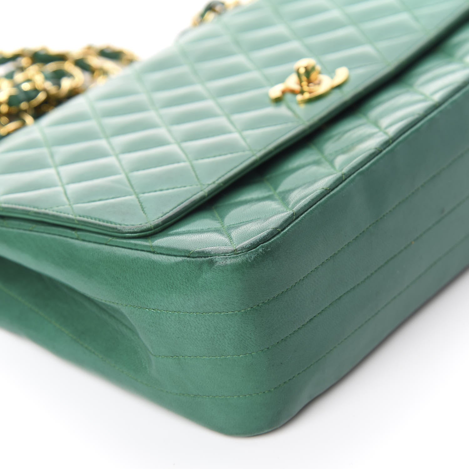 Chanel Lambskin Quilted Medium Single Flap Green 5 of 13