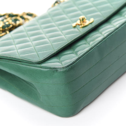 Chanel Lambskin Quilted Medium Single Flap Green 5 of 13