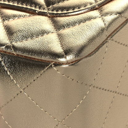 Chanel Metallic Lambskin Quilted Mini Rectangular Flap Gold Black 11 of 13