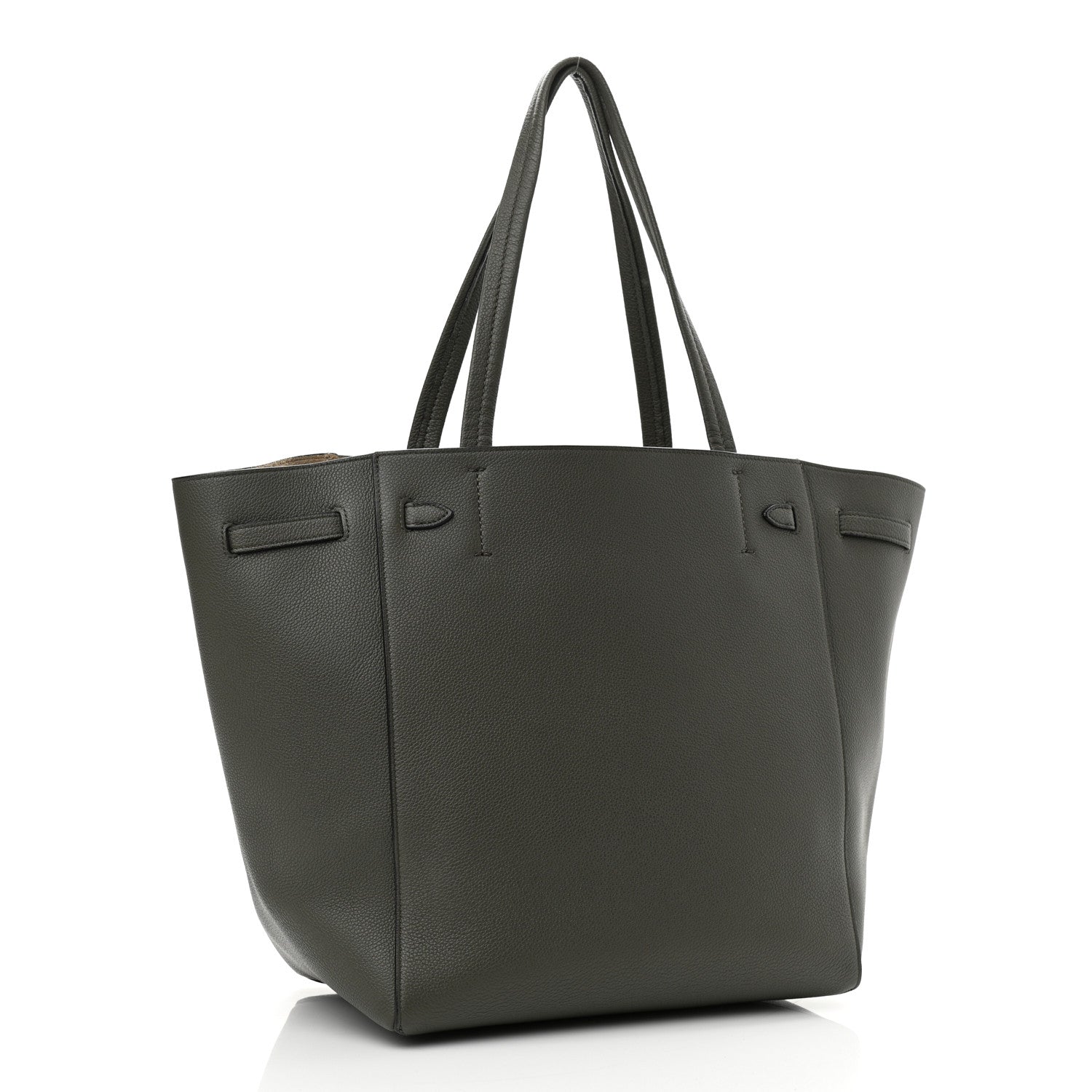 Celine Soft Grained Calfskin Small Belt Cabas Phantom Army Green 2 of 9