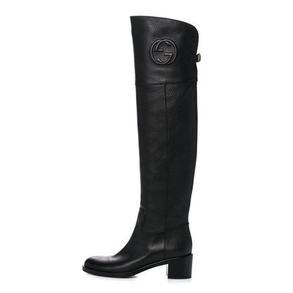Gucci Cellarius Soft Calfskin Riding Boots 39.5 Black 1 of 10