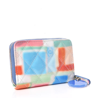 Chanel Patent Calfskin Printed Quilted Zip Coin Purse Multicolor 3 of 11