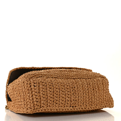Saint Laurent Raffia Calfskin Monogram Medium Niki Chain Satchel Tan 3 of 8