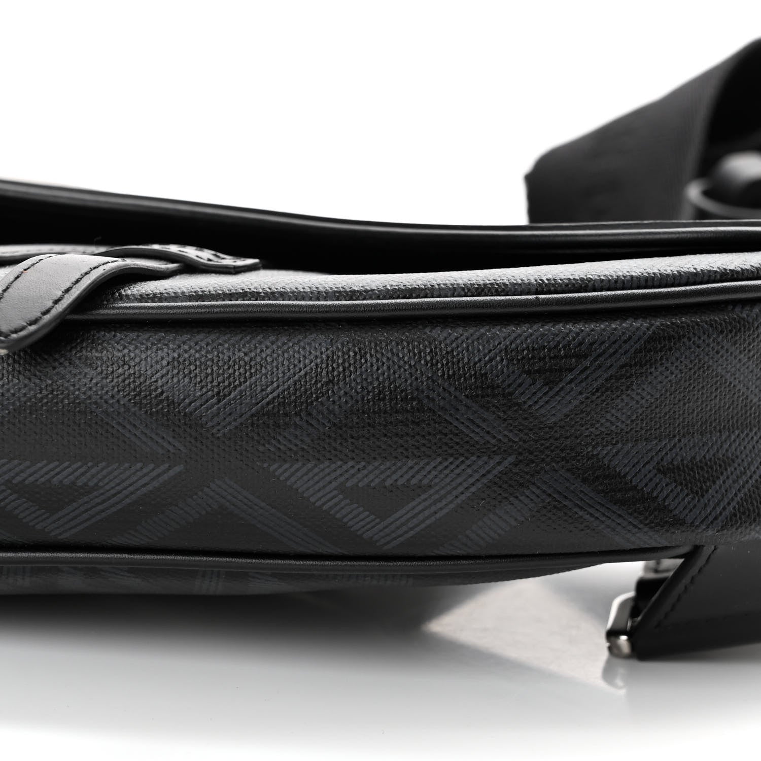 Christian Dior Smooth Calfskin Canvas CD Diamond Mens Saddle Bag Black 10 of 16