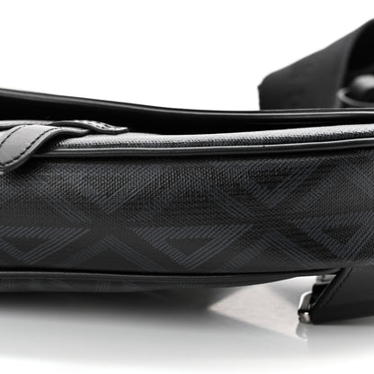 Christian Dior Smooth Calfskin Canvas CD Diamond Mens Saddle Bag Black 10 of 16