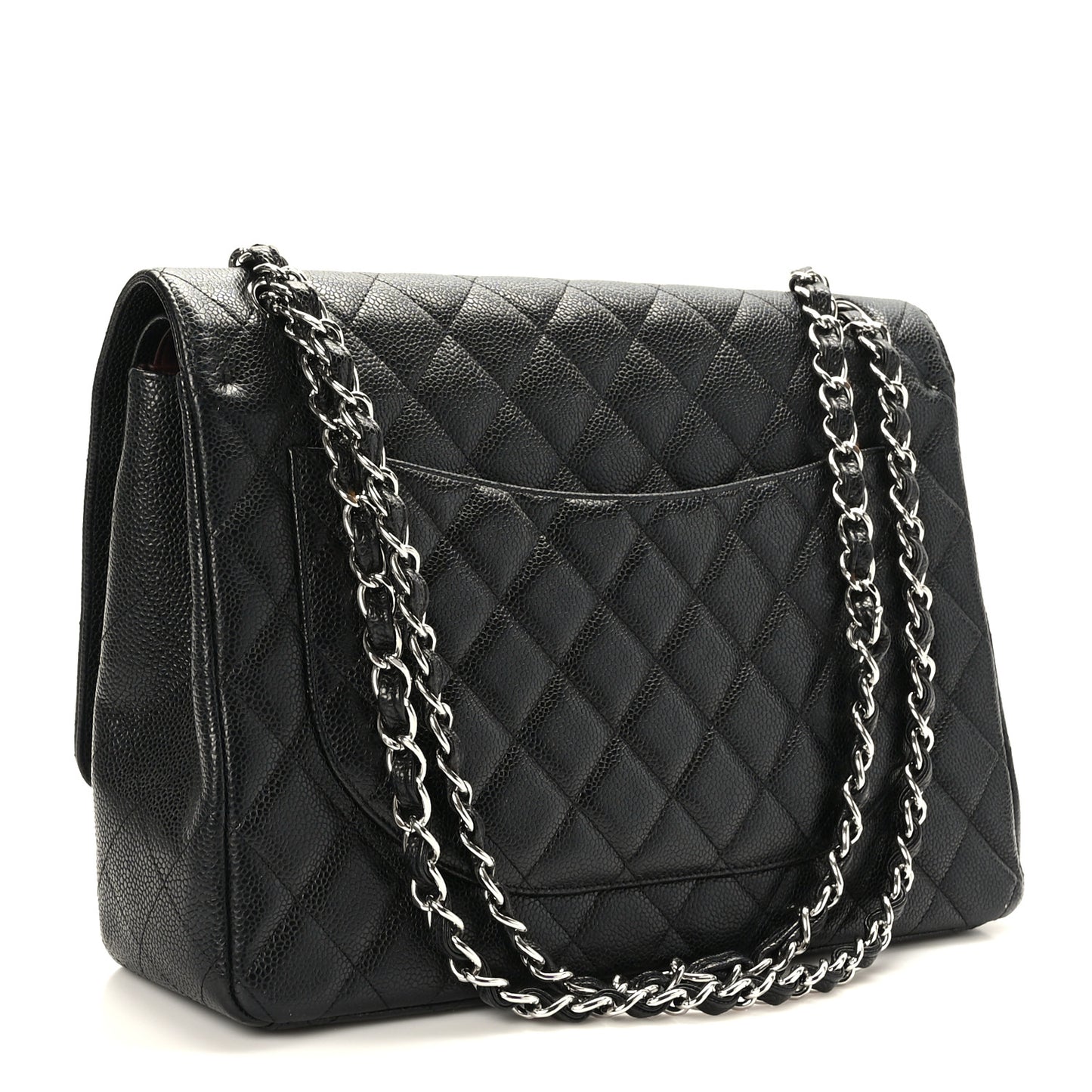 Caviar Quilted Maxi Double Flap Black