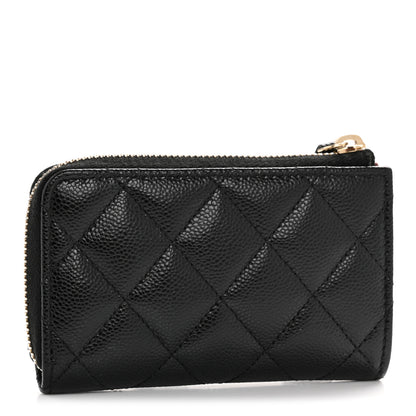 Chanel Caviar Quilted Zipped Key Holder Case Black 3 of 10