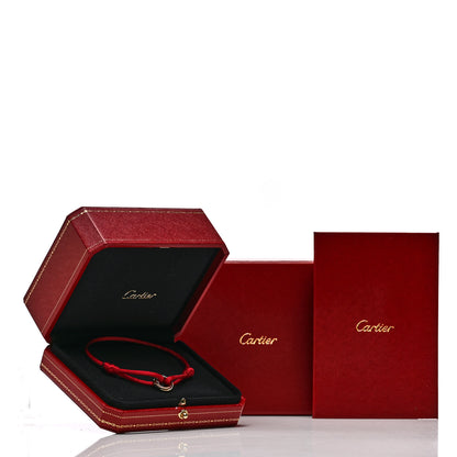 Cartier 18K Pink Yellow White Gold Trinity Cord Bracelet Red 4 of 4