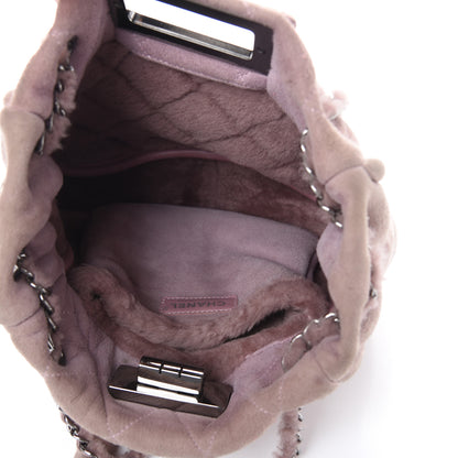 Chanel Shearling Quilted Mademoiselle Tote Light Purple 5 of 11