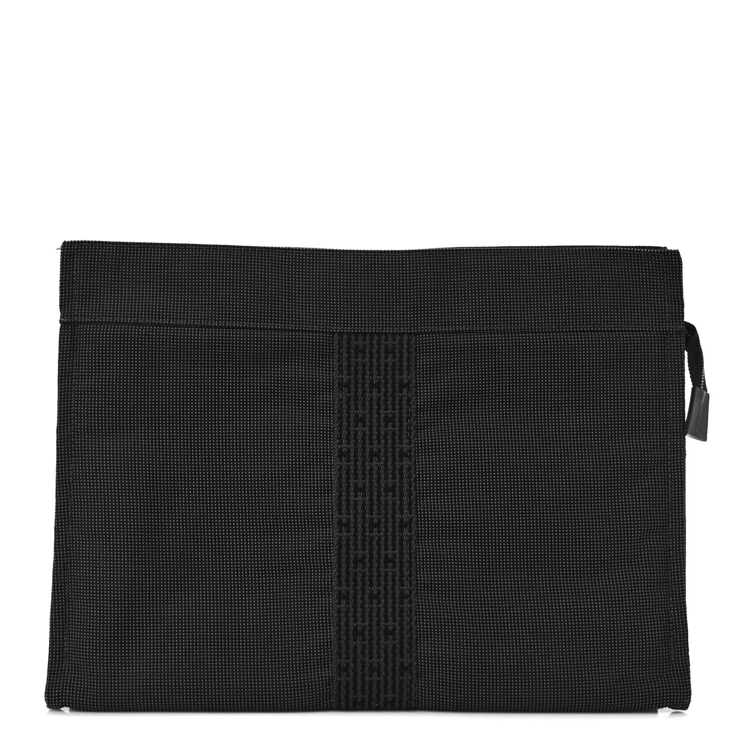 Hermes Canvas Herline Travel Cosmetic Pouch Grey 1 of 12